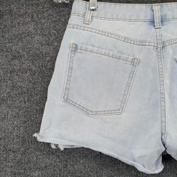 No Boundaries Womens Juniors Cut Off Jean Shorts Blue Size 7 Distressed - Picture 8 of 10